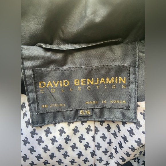 Vintage David Benjamin Black Maxi Length Trench Coat Gold Button Closure - Picture 3 of 14